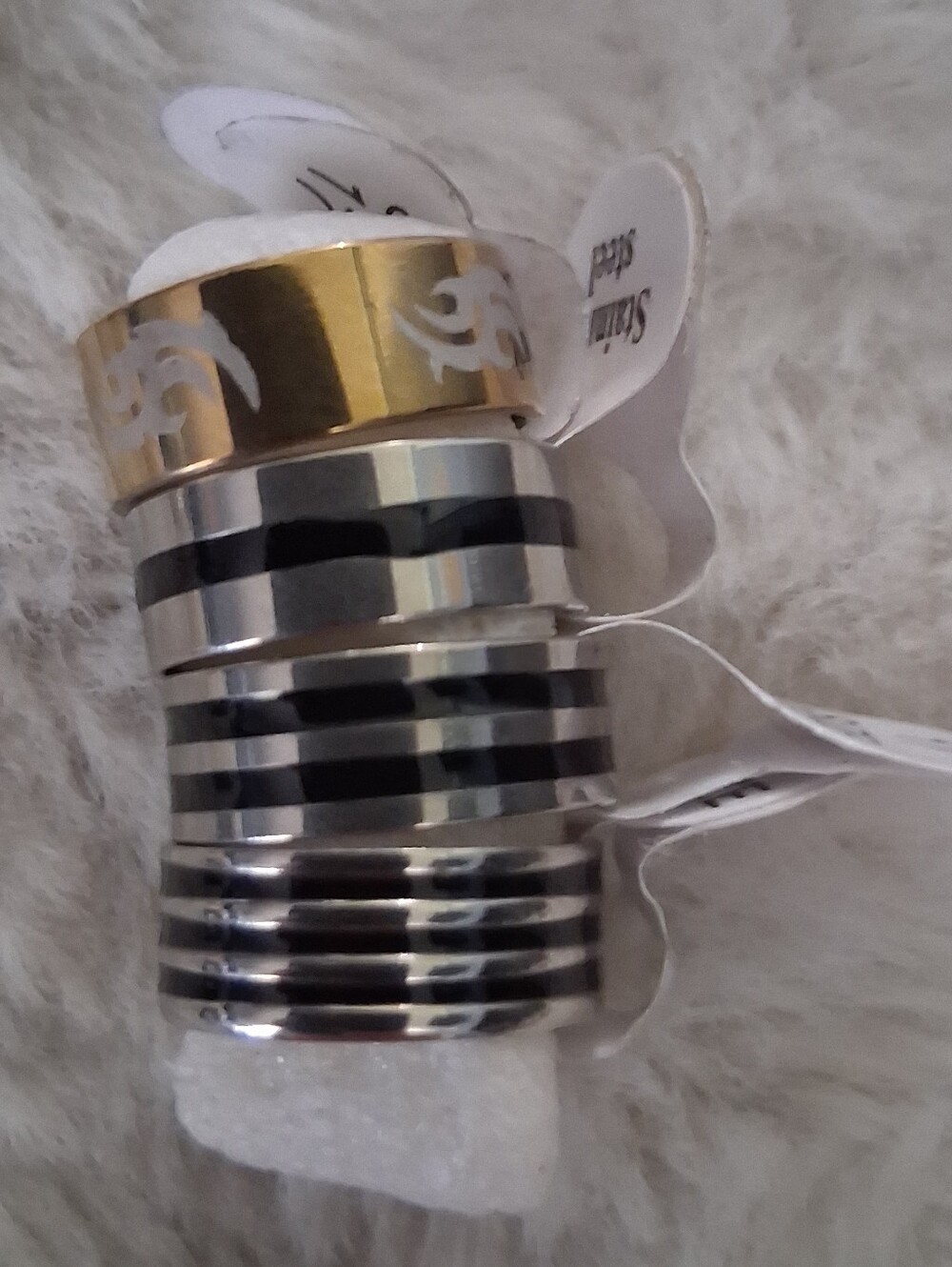 Stacked Metal Men’s Rings - Gold and Silver Tone